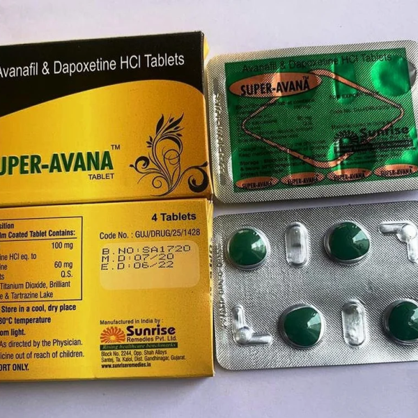 Super Avana Avanafil And Dapoxetine Tablets, 50 mg