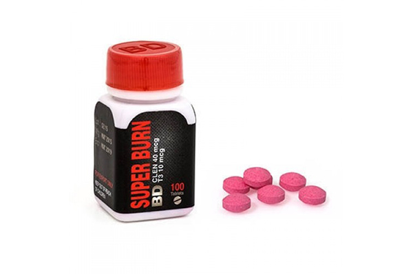 Super Burn BD is a pharmaceutical grade oral mix of Clenbuterol HCL 40mcg + Liothyronine Sodium (T3) 10mcg manufactured by Black Dragon. 1 bottle consisting of 100 tablets per bottle of Super Burn BD Black Dragon Liothyronine + Clenbuterol tablets 50mcg/tablet.